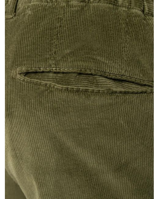 Incotex Green Elasticated Corduroy Trousers for men