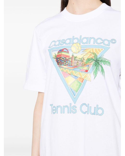 Casablancabrand White Afro Cubism Tennis Club T-shirt