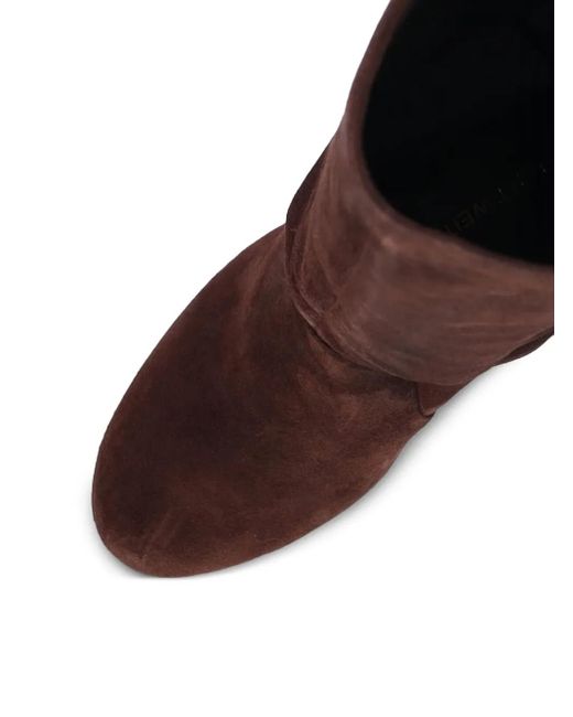Stuart Weitzman Brown Stiefel mit Blockabsatz 85mm