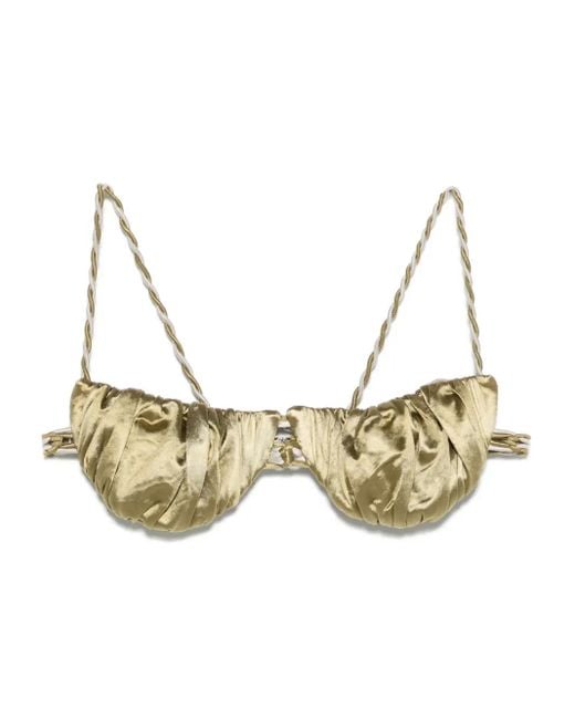 Isa Boulder Metallic Tiny Twist Bikini Top