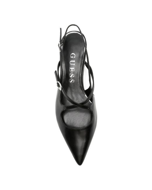 Guess Black Yasira Pointed-Toe Slingback Pumps