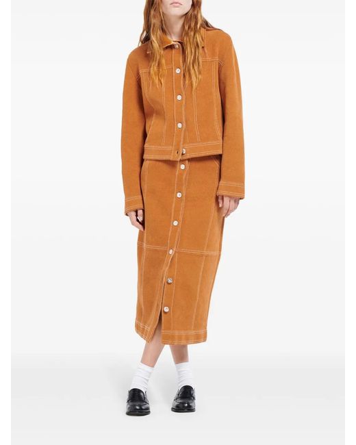 Barrie Orange Button-Up Jacket