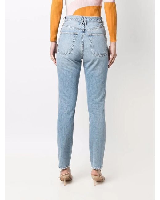 SLVRLAKE Denim Blue High-Rise Straight-Leg Jeans