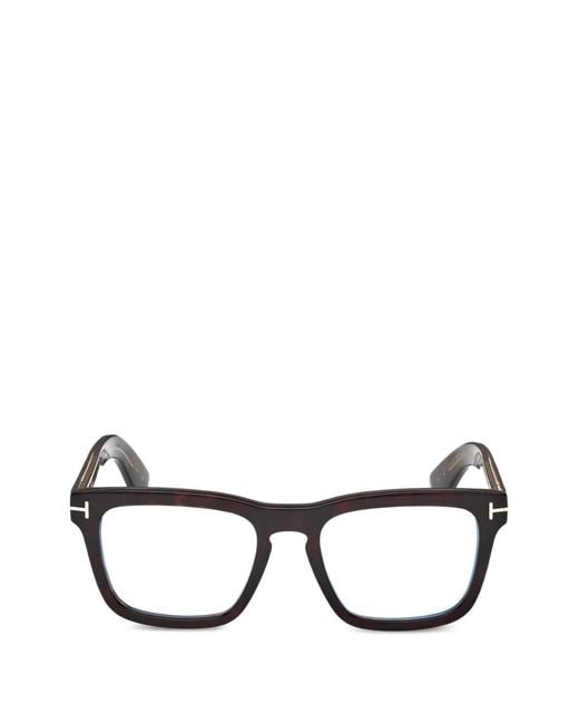 Tom Ford Eckige Brille Mit Schildpattmuster in Black für Herren