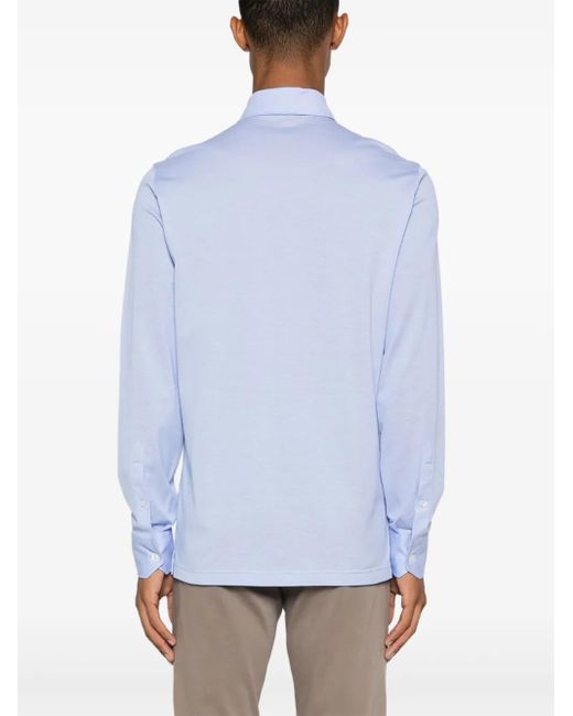Boggi Blue Piqué-Weave Shirt for men