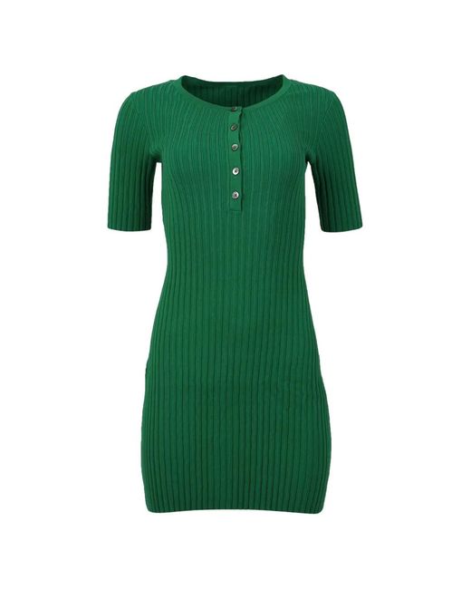 LHD Green Samphire Buttoned Knit Mini Dress