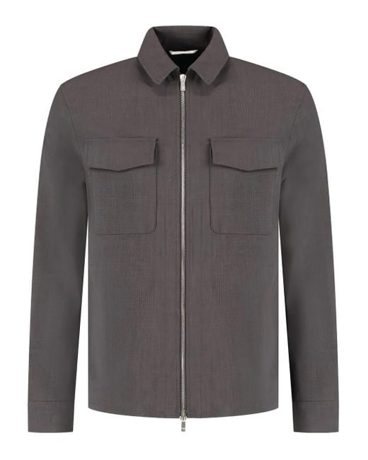 Giacca-Camicia Con Zip di Marco Pescarolo in Gray da Uomo