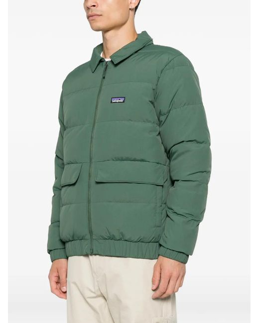 Patagonia Green Quilted Logo-Patch Jacket for men
