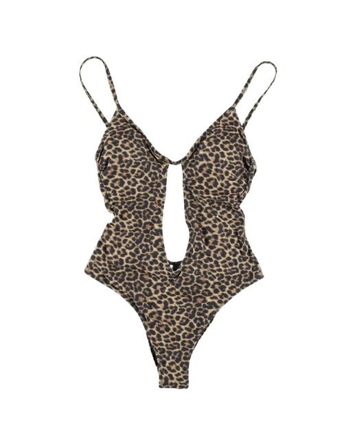 MATINEÉ Natural Lilly Leopard-Pattern Cut-Out Swimsuit