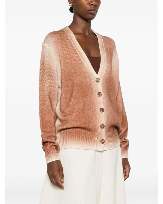 Dorothee Schumacher Pink Floral-Print V-Neck Cardigan