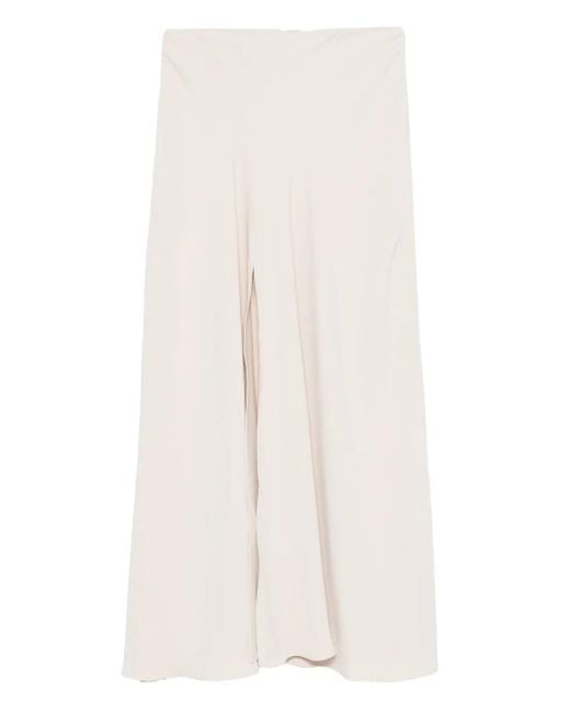 P.A.R.O.S.H. White Split-Front Maxi Skirt