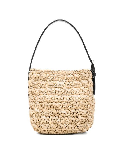 Totême White Small Belt-Strap Tote Bag