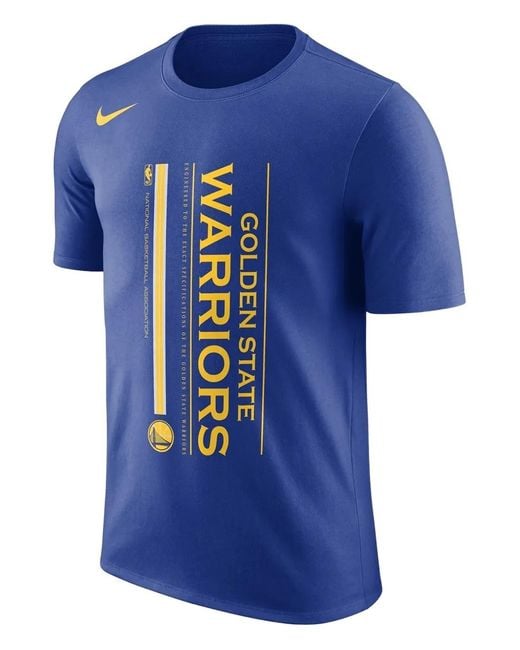 Nike Blue Nba Dri-Fit Golden State Warriors Design T-Shirt for men
