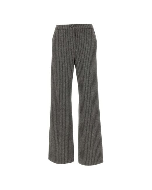 Elena Miro Gray Striped Palazzo Pants