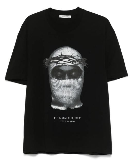 Ih Nom Uh Nit Black Mask-Print T-Shirt for men