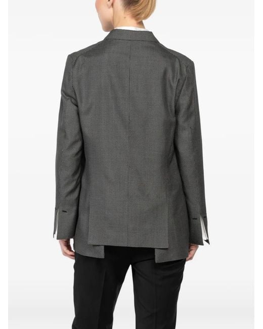 Ibrigu Gray Polka-Dot Three-Button Single-Breasted Jacket