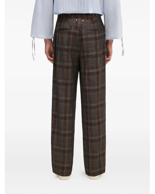 ANDERSSON BELL Gray Soe Check-Wrap Apa753M Trousers for men