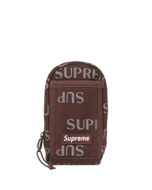 Supreme Brown Logo-Print Belt Bag for men