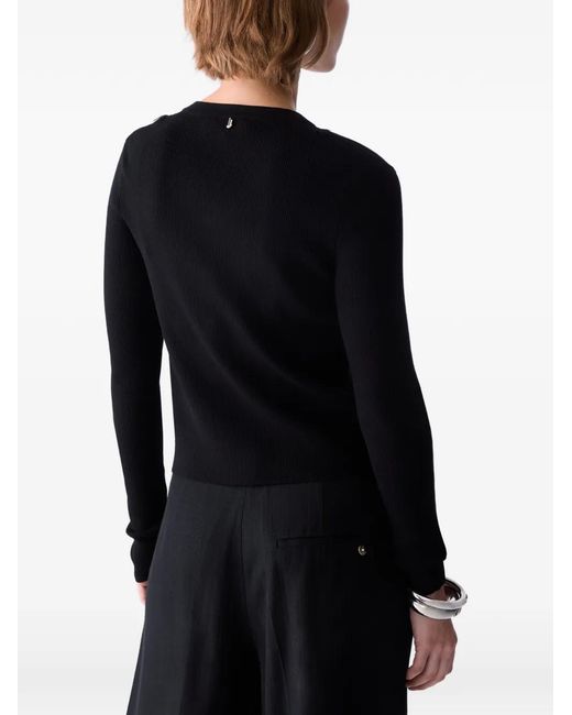 Liu Jo Black Cardigan With Lace Insert