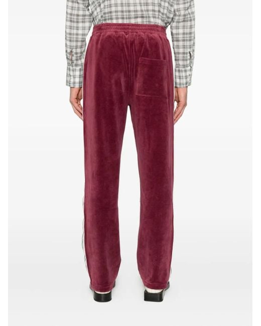 Drole de Monsieur Red Velour Track Pants for men