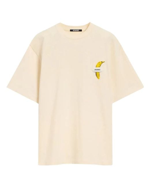 Jacquemus Natural T-Shirt With Logo for men
