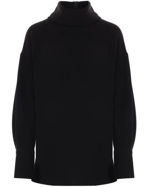 Alberto Biani Black Crepe Blouse