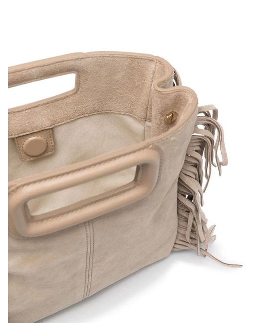 Maje Natural M Embellished Fringed Tote Bag
