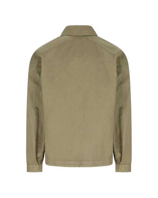 Massimo Osti Studio Green Button Flap-Pocket Overshirt for men