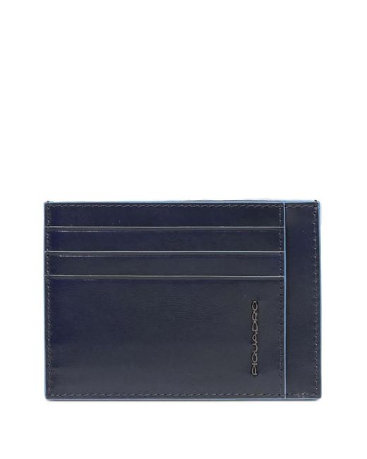 Piquadro Blue Slim Leather Cardholder for men