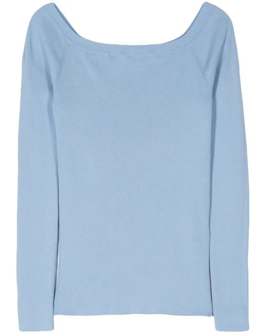 P.A.R.O.S.H. Blue P.A.R.O..H. Fine-Ribbed Jumper