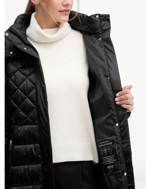 Joop! Black Constance Quilted Hooded Coat