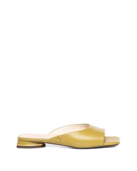 Coccinelle Metallic Leather Square-Toe Sandals
