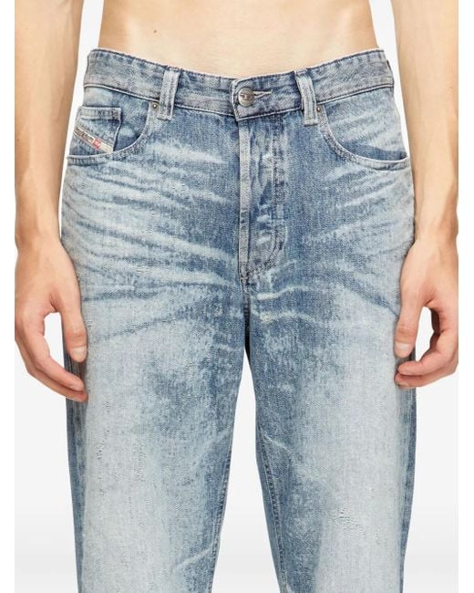DIESEL 2024 D-Macs Gerafelde Jeans in het Blue voor heren