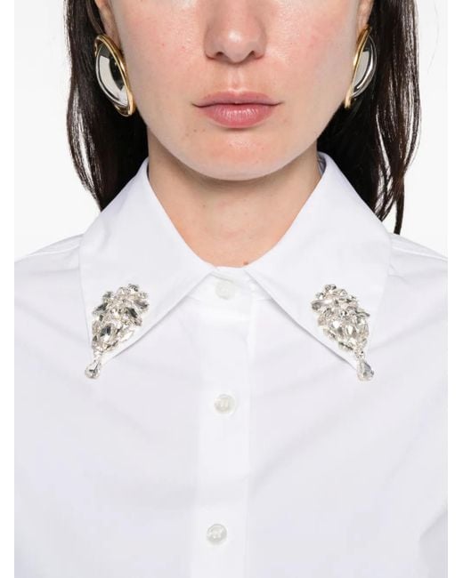 Liviana Conti White Berenica Embellished Shirt