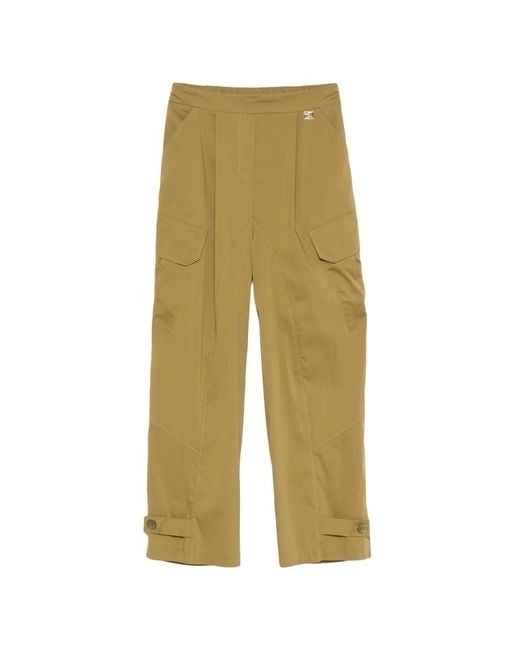 Carla G Natural Button-Tab Cargo Pants