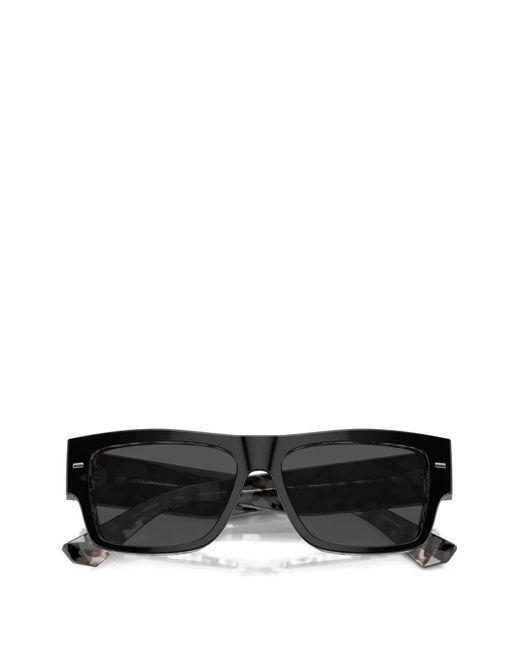 Dolce & Gabbana Gray Rectangle-Frame Sunglasses for men