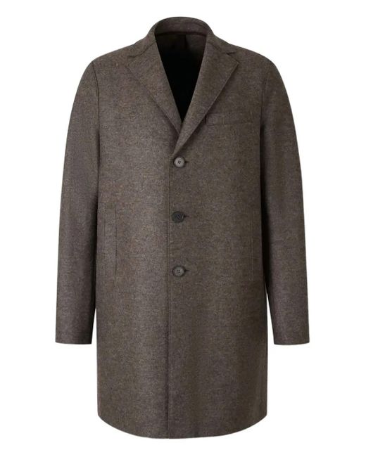 Harris Wharf London Gray Button-Fastening Coat for men