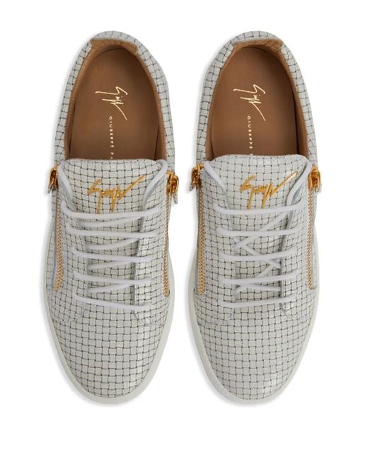 Giuseppe Zanotti White Frankie Double-Zip Low-Top Sneakers for men