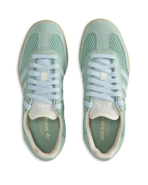 Adidas Green Samba Mesh-Panel Sneakers for men