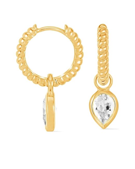 Dower & Hall Metallic Twist Huggie Charm Hoop Earrings