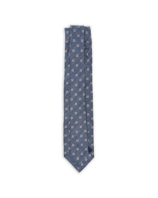 Barba Napoli Blue Cravate À Motif Géométrique for men