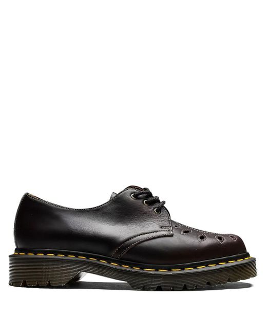 Dr. Martens Black Perforated Leather Boots for men
