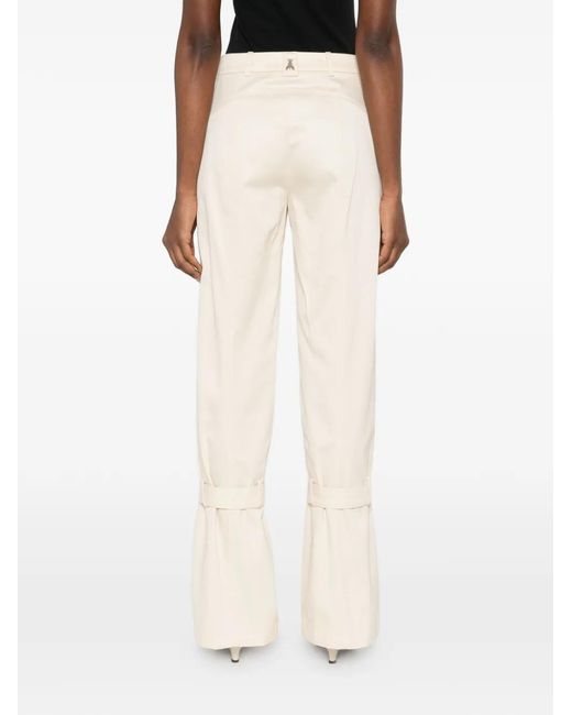 Patrizia Pepe White Strap Cotton Trousers