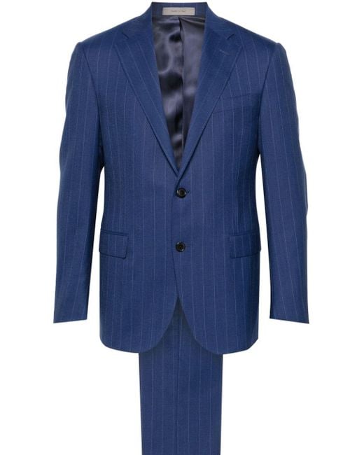 Costume boutonné à rayures Corneliani pour homme en coloris Blue