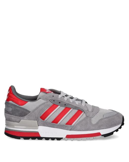 Adidas Red Zx 600 3-Stripe Suede Sneakers for men