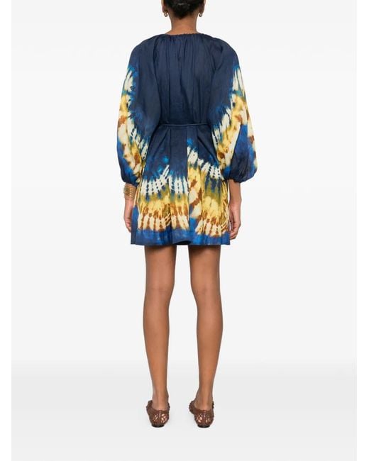 Abito Corto Martine Con Cintura di ALÉMAIS in Blue