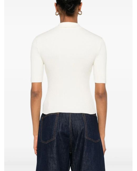 A.P.C. White Cotton Polo Shirt