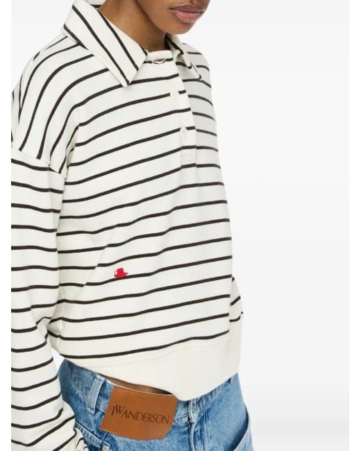 J.W. Anderson White Striped Polo Shirt