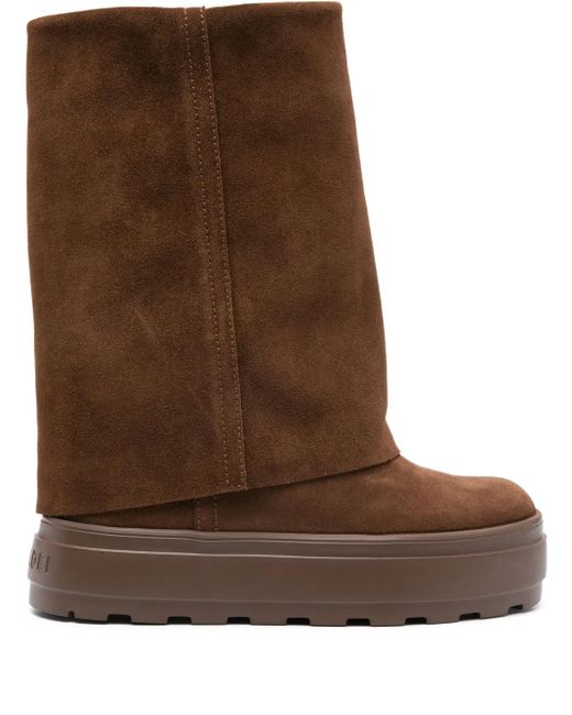 Casadei Brown 80Mm New Double Face Boots