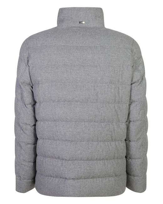 Herno Gray Double-Breasted Jacket for men